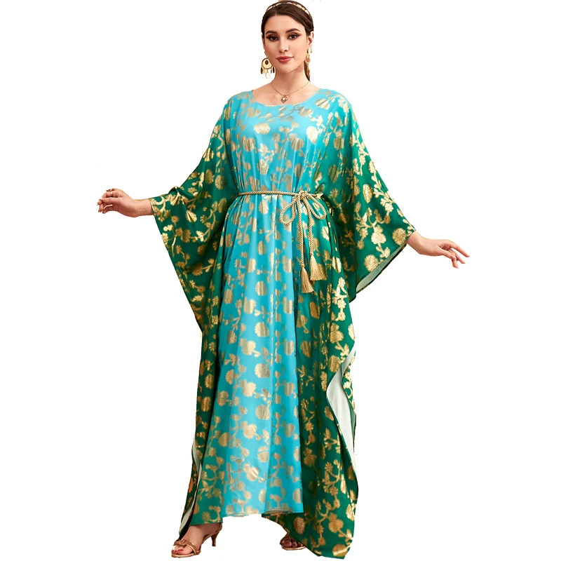 Batwing Abaya para mulheres, vestido muçulmano, Ramadan, Eid, roupão casual, Abayas soltas, Kaftan turco, vestimenta omani, roupas islâmicas, nova estampa, 2022