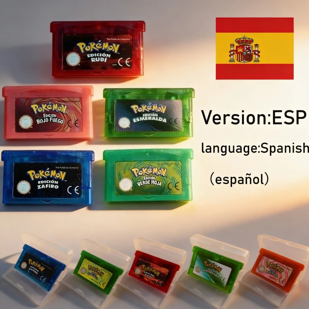 

Игровая карта для консоли GBA, 32-битная видеоигра, серия Pokemon: 5 стилей (España), Pokemon Emerald, FireRed, Ruby, LeafGreen, Sapphire