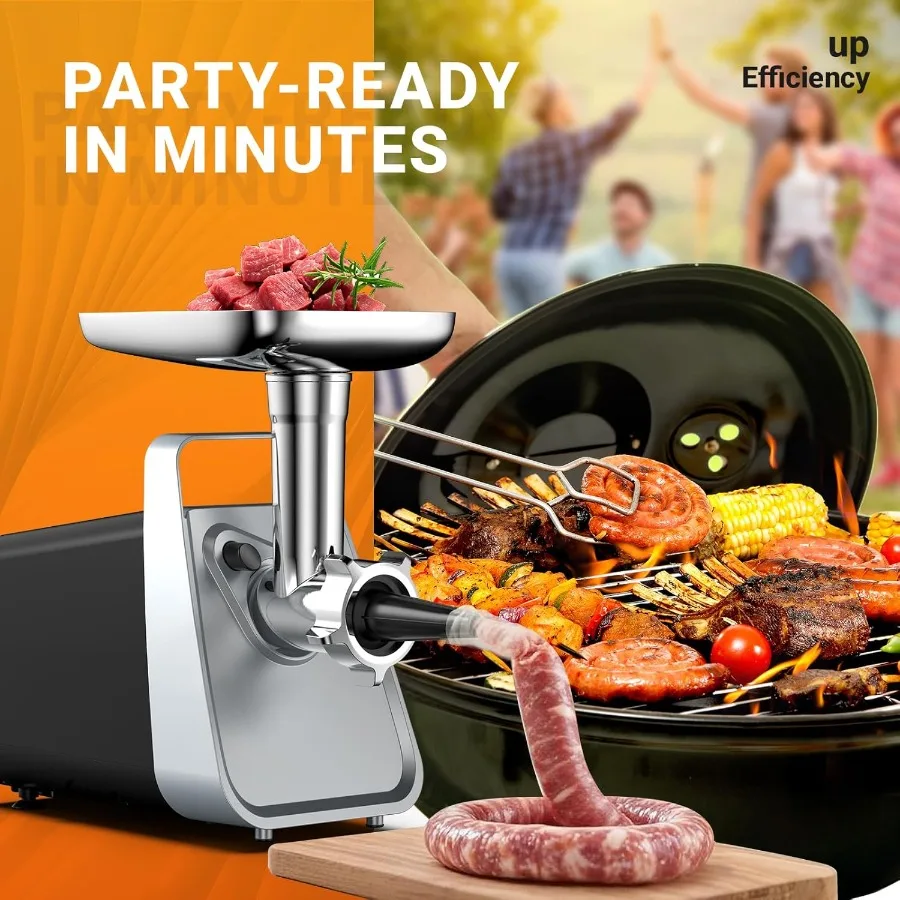 مفرمة اللحم الكهربائية ستوفير السجق مع أنبوب السجق 2 شفرات 3 أطباق كوبي كيت 2800 واط ماكس مفرمة اللحم الثقيلة للمنزل K #3