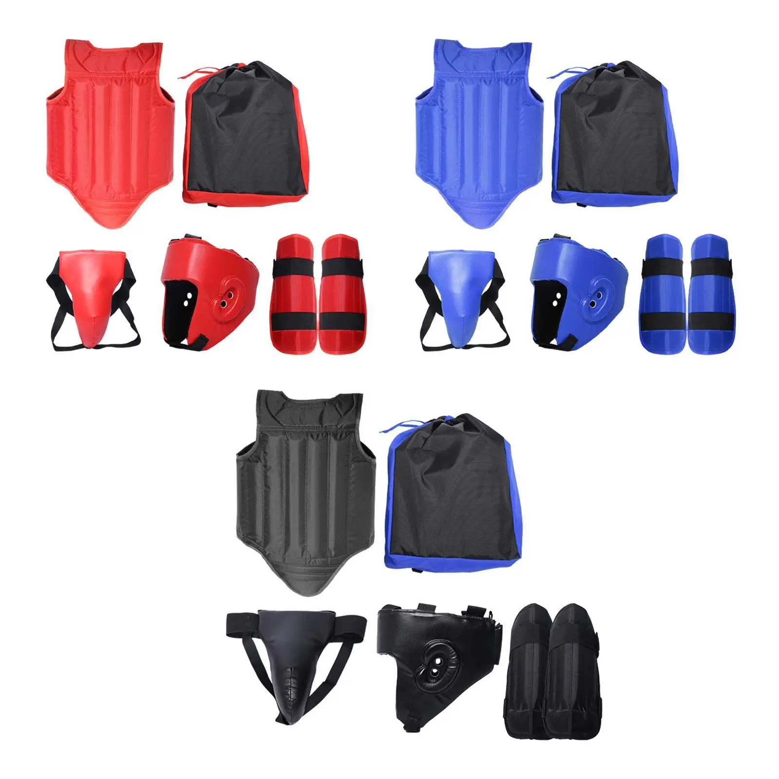 Taekwondo Protector Gear Leg Guards Crotch Protector Professional Equipment Set