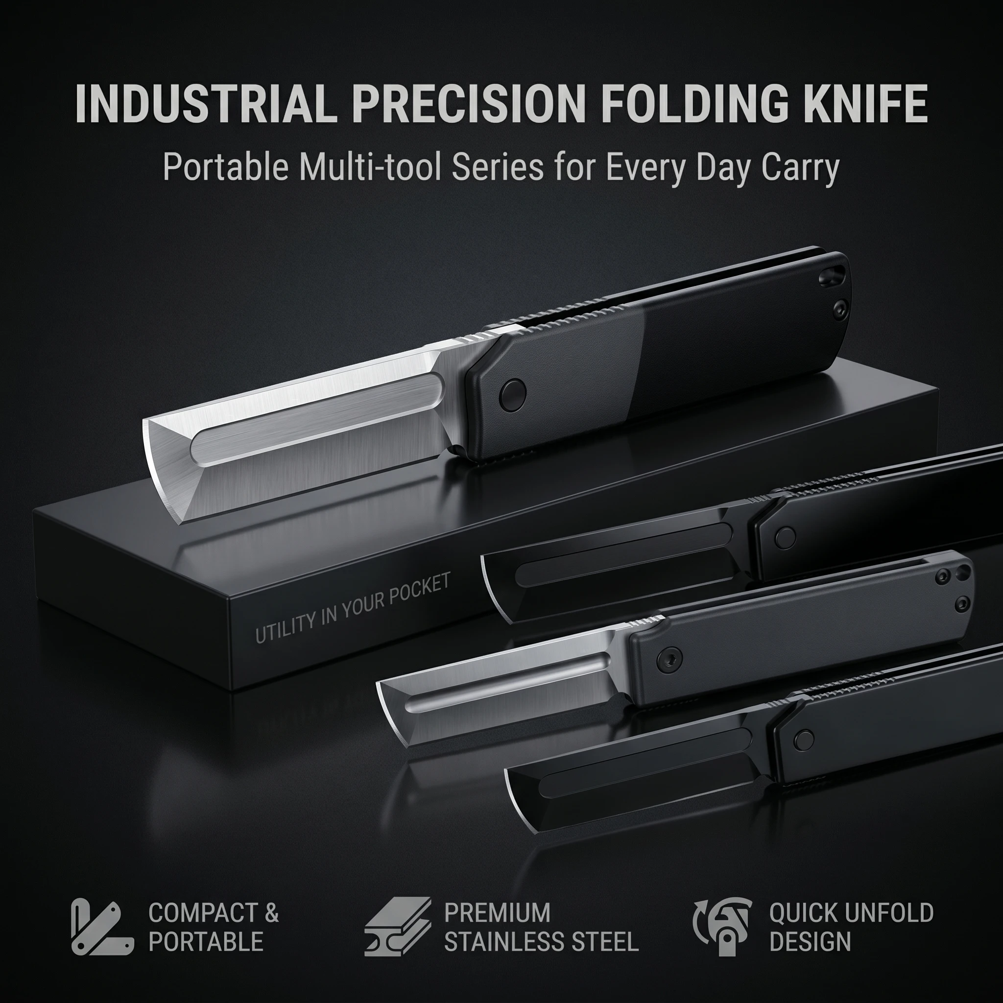 Folding Knife 5915, Outdoor Camping Hiking Portable Pocket Knife, EDC Daily Carry Tool, Steel Handle