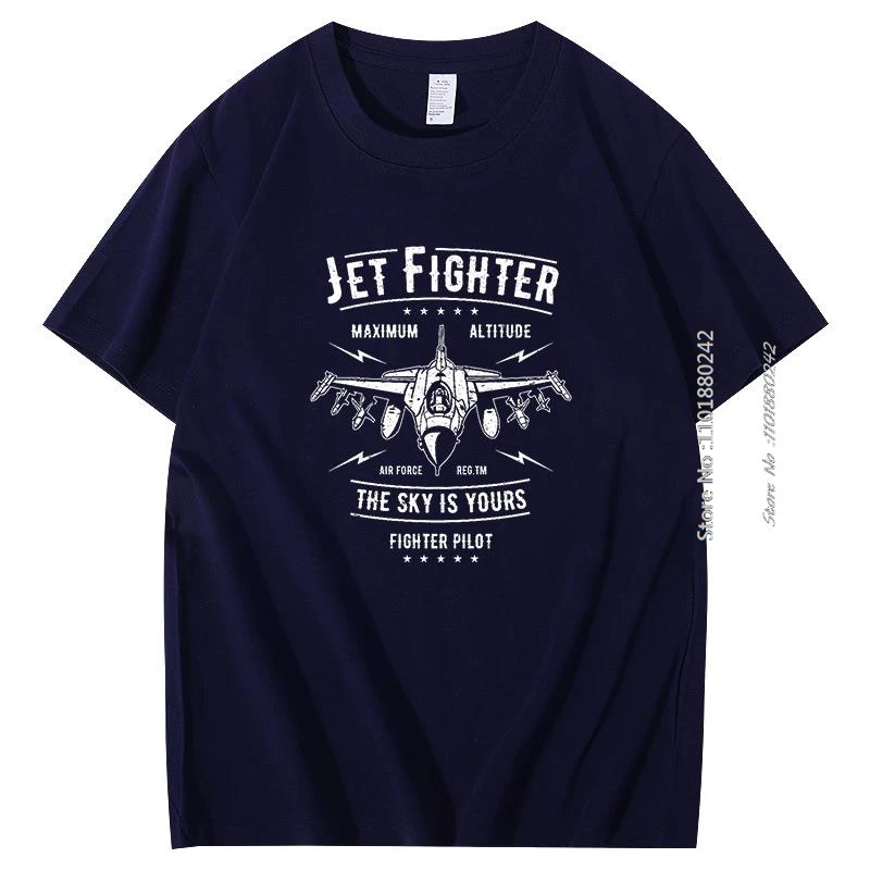 Summer Men's T-Shirt Jet Fighter Cotton Short Sleeve T-Shirts Leisure Pilot Aviation Airplane Plane High Quality Mens Clothes