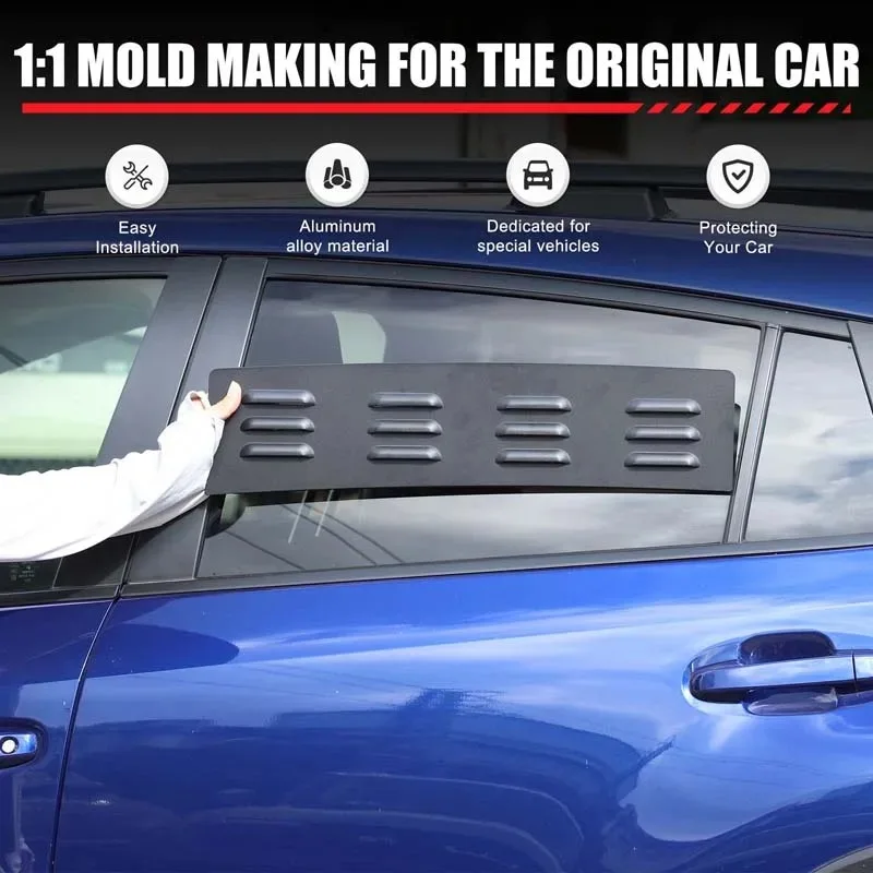 

For Subaru Crosstrek 2024-2026 Aluminum Black Car Rear Door Air Vents Ventilation Shutters Cover Trim Car Accessories