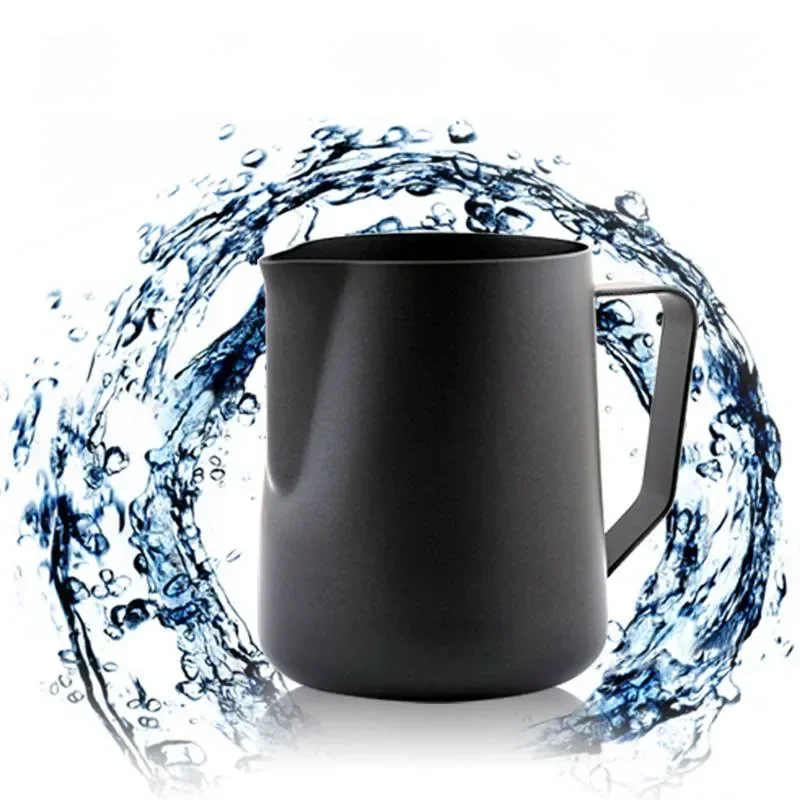 

350/600ML Non-stick Coating Coffee Mug Stainless Steel Black Espresso Milk Coffee Frothing Jug Tamper Cup