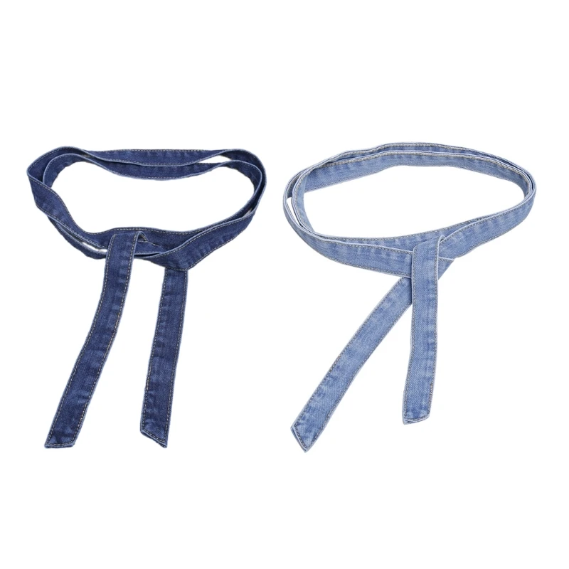 

Trendy Self Tied Denims Waistband Adjustable Waist Belt for Women Clothing Accs Dropship