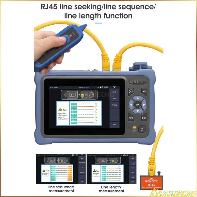 Imagem -05 - Otdr Fibra Óptica Reflectometer Touch Screen Vfl Ols Opm Ethernet Cabo Tester Aua800 12 em 1310 1550nm 26 24db Alta Qualidade