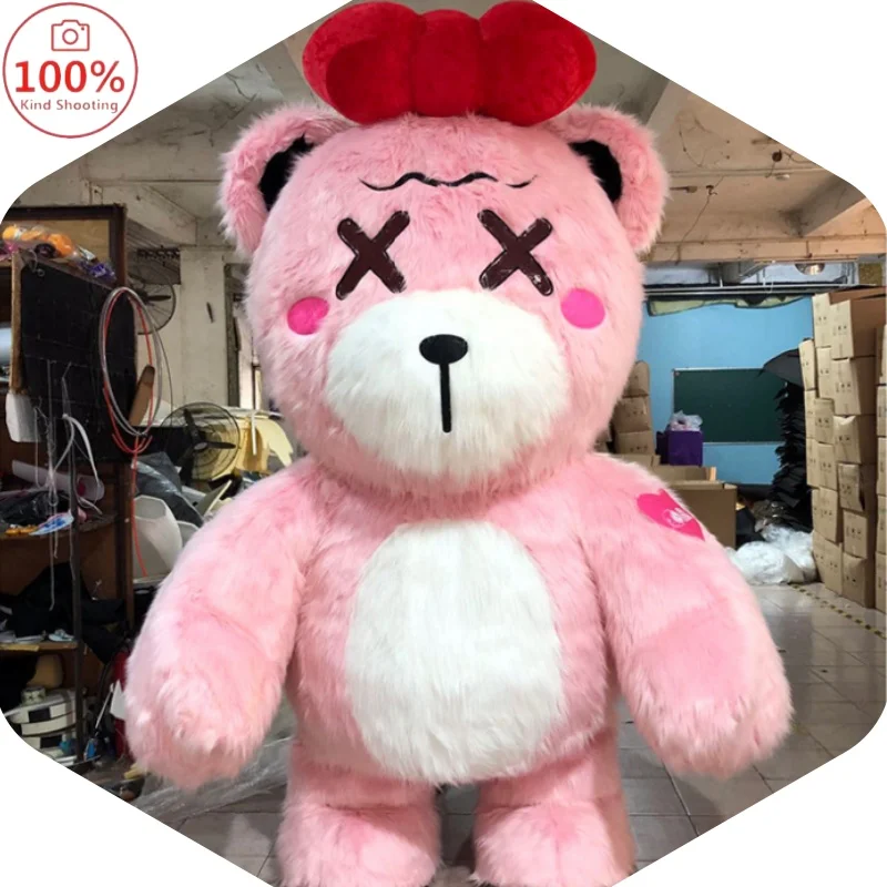 

Inflatable Bear Mascot Costume Large-scale Long-haired Net Pink Polar Bear Halloween Man Wearing Cartoon Plush Doll Clothing