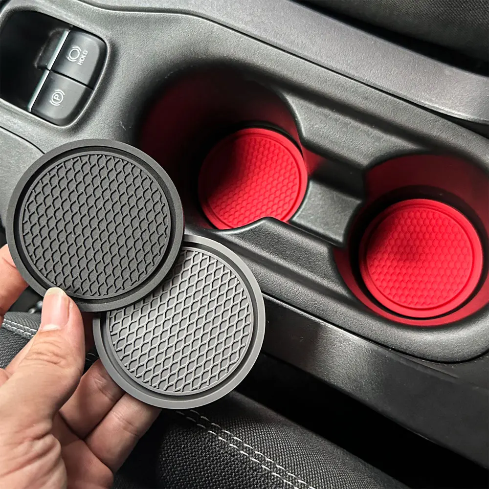 2pcs Car Cup Holder Anti-Slip Coasters Premium PVC Car Coasters Universal Fits Perfectly For Most Cup Car Interior Accessories