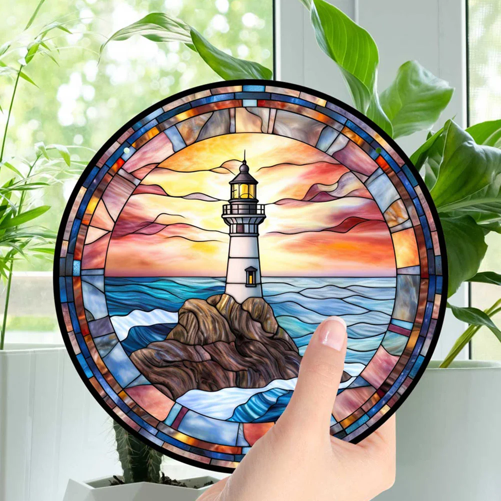 Signs Round Lighthouse Wall-mounted Decor Ornament Hanging for Home Decorate Decorations Window Ceiling Pendants Porch