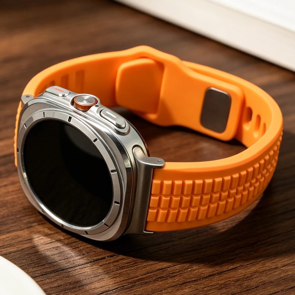 Flüssiges Silikon für Samsung Galaxy Watch Ultra 2025 47mm Gummi-Sportarmband für Samsung Galaxy Watch 8 Classic 46mm 8 40 44mm