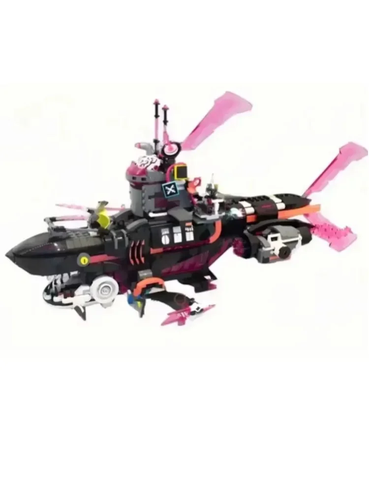 1389 Teile der Fantasy-Serie „Alberner Hai-Boot“, Bausteine und Figuren, Geschenk-Puzzle-Modell
