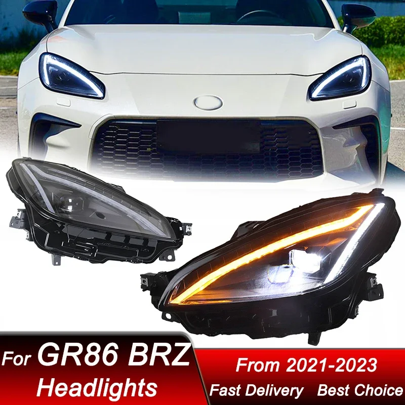 

Pop Car Headlights For Toyota GR86 Subaru BRZ 2021-2023 New Style Full LED Upgrade High Configure Projector Lens Accessories Kit