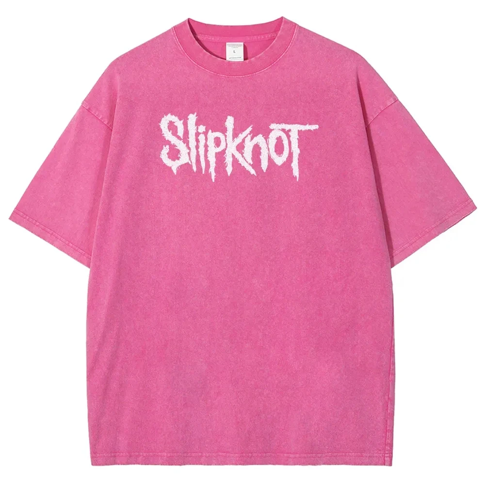 Unisex Fit Slipknot Washed T-Shirt, Oversized, bedruckt, Rundhals, gewaschenes T-Shirt – Detail 2