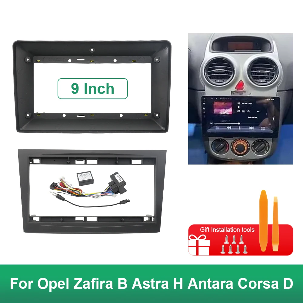 9 inch 22.86cm Car Fascia Frame Adapter Canbus Box Android Radio Dash Fitting Panel Kit for Opel Zafira B Astra H Antara Corsa D