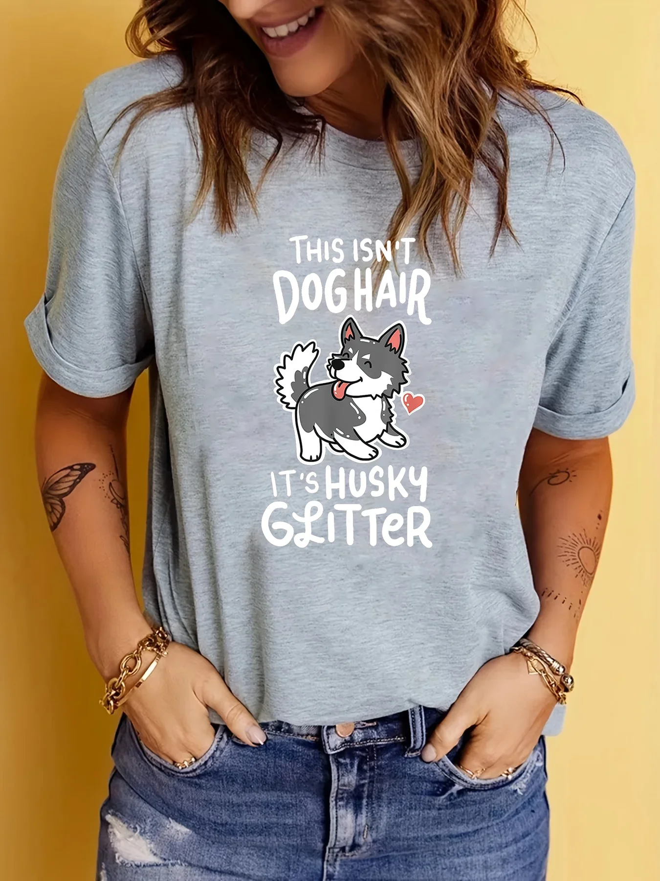Husky Siberian Dog T Shirt Women T-Shirt Owner Puppy Gift Tee Shirt Print Femme Women Printing Female Tshirt Loose Tshirt