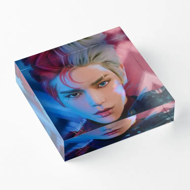 Super M Taeyong  Acrylic Block Process Print Home Cute Funny Pad Photos Decor Stamping Art Decoration Board  Wedding Room