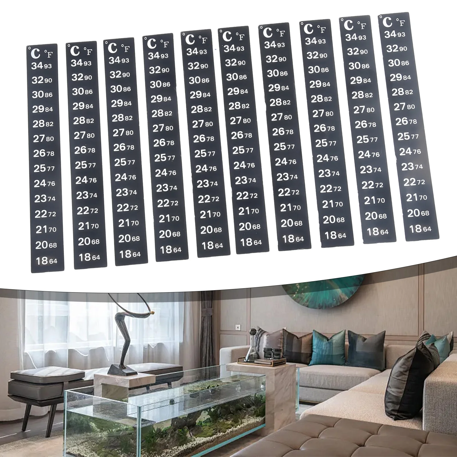 Easy Monitoring Precise And Reliable Dual Temperature Scale Aquarium Thermometer Sticker For Fish Tank Suitable For Wine Jars