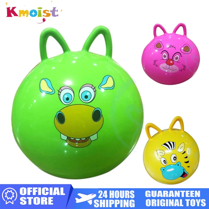 45Cm PVC Children Inflatable Balls Baby Space Hopper Cartoon Bouncing Jumping Ball with Handle Outdoor Sport Toys for Kids Baby