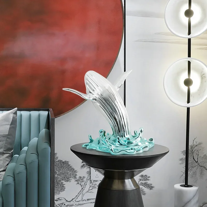 TAO Whale Dolphin Sculpture Hotel Lobby Sales Office Floor-to-ceiling wall decoration Abstract art ornament