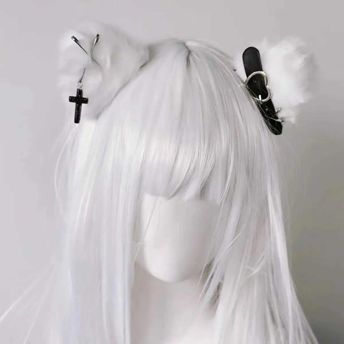 고양이 귀 머리핀 여성용 인조 모피 헤어 바레트 핑크 액세서리 푹신한 파티 용품 애니메이션 코스프레 Y2K 헤드웨어