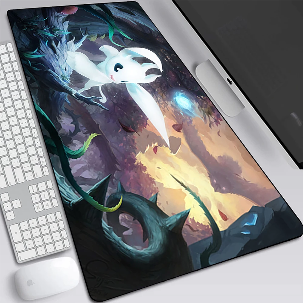 Ori e a floresta cega grande gaming mouse pad computador mousepad teclado tapete de mesa computador computador gamer mouse esteira xxl escritório mausepad