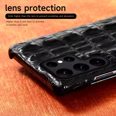 Luxury 100% Natural Crocodile Leather Case Cover For Samsung Galaxy S25 S24 S22 S21 S23 Ultra Plus S25Ultra S24Ultra A55 5G
