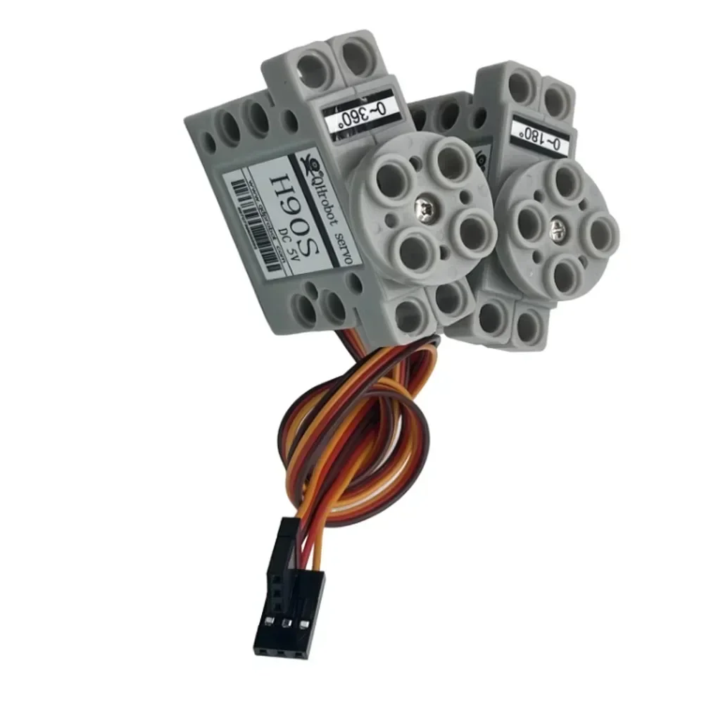 Servomotore per blocchi da costruzione da 2 kg 180 °   360 °   Ingranaggio metallico digitale a coppia elevata compatibile con il programma Scratch Mixly di supporto Legoeds