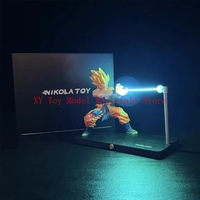 In Stock NikolaToy Dragon Ball Kakarotto Son Goku Kamehameha Wave Magnetic Light Lamp Model Ornament Anime Peripheral Toys Gifts