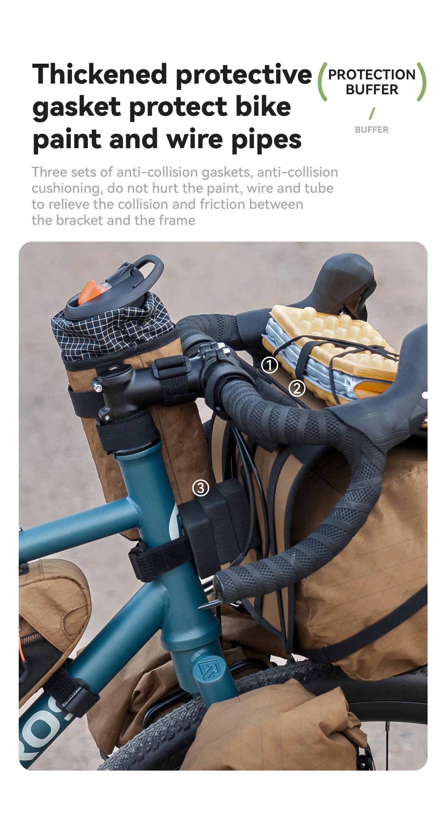 Qunature 2 Teile/satz Fahrrad Tasche Träger Lenker Rack Radfahren RB MTB Wasserdichte Touring Bike Kompression Fahrrad Rack Tasche Radfahren – Detail 9
