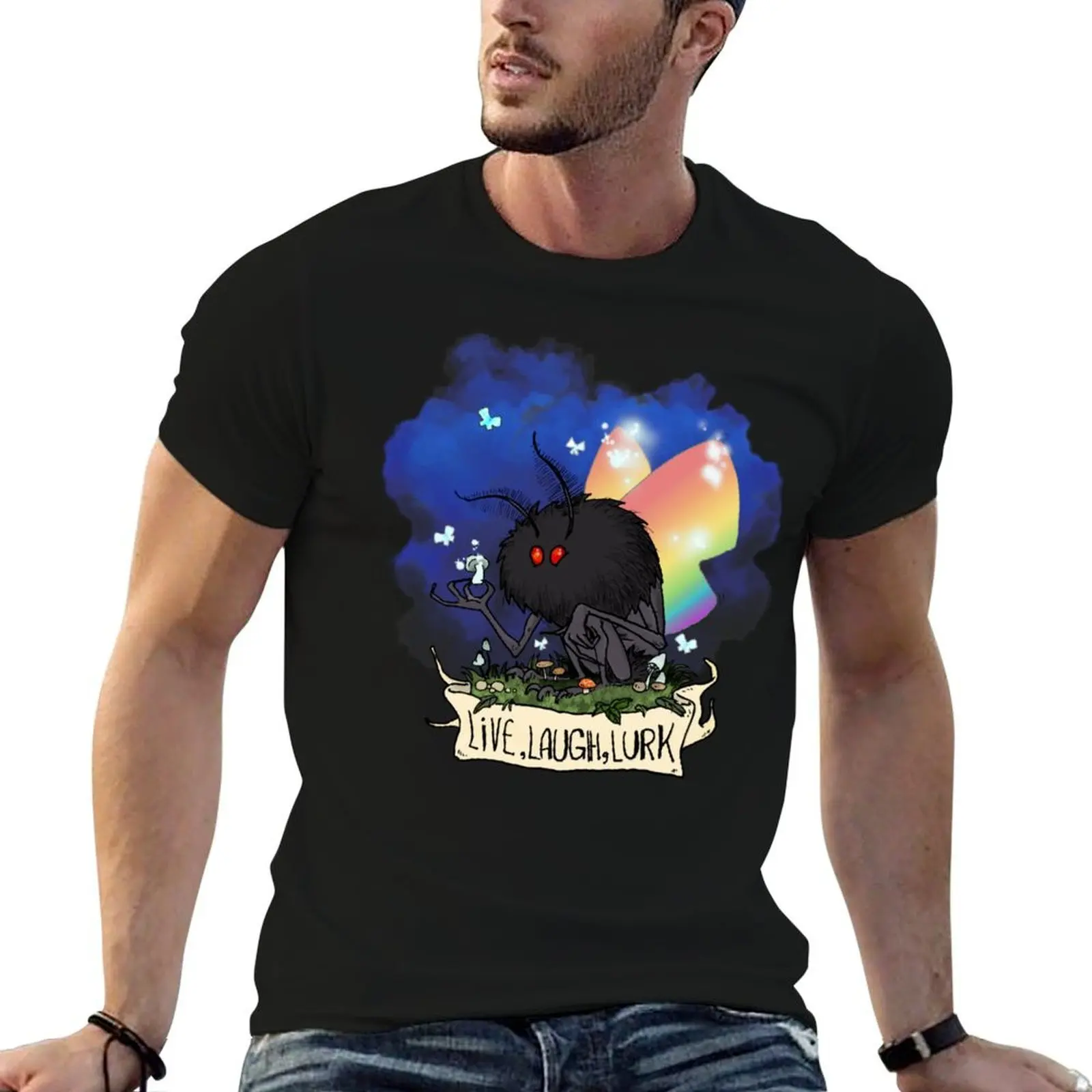 

Live, Laugh, Lurk Pride Mothman T-Shirt t shirt custom print man t shirt heavy cotton T-Shirt