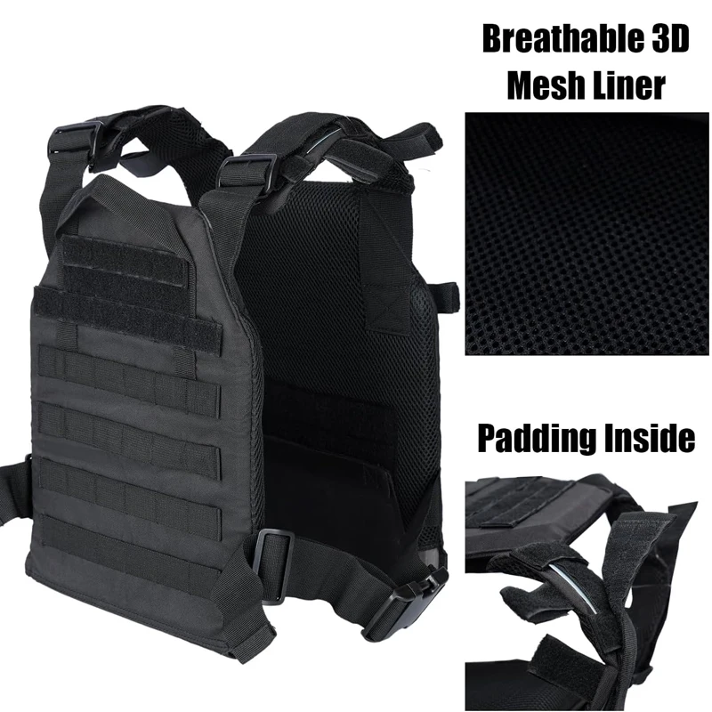LQARMY 軍事タクティカルベストエアガン狩猟ベストモールプレートキャリアベスト屋外トレーニングベスト軍事機器