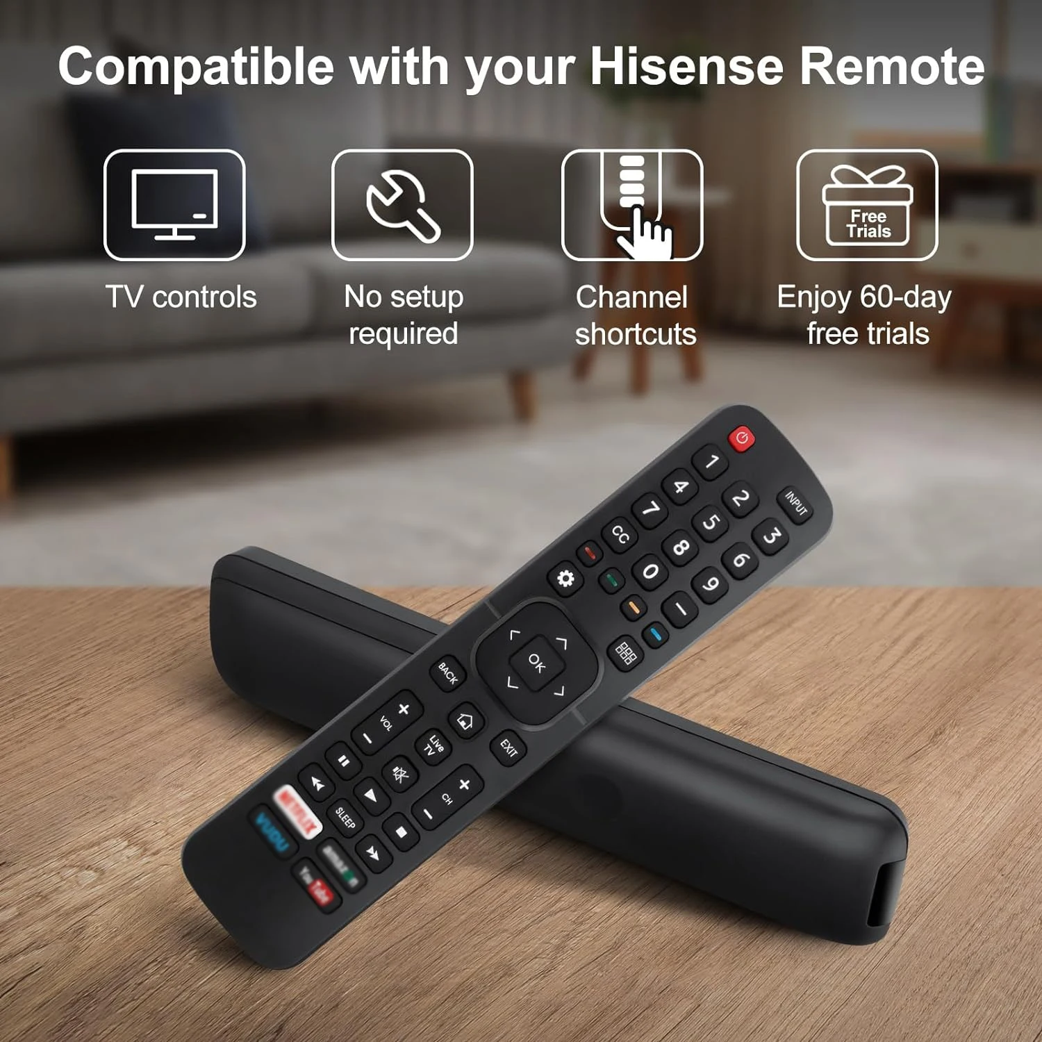 EN2A27 Replacement Remote Control Compatible with All Hisense TV 4K ULED HD UHD Android Smart TVs Universal IR Remote