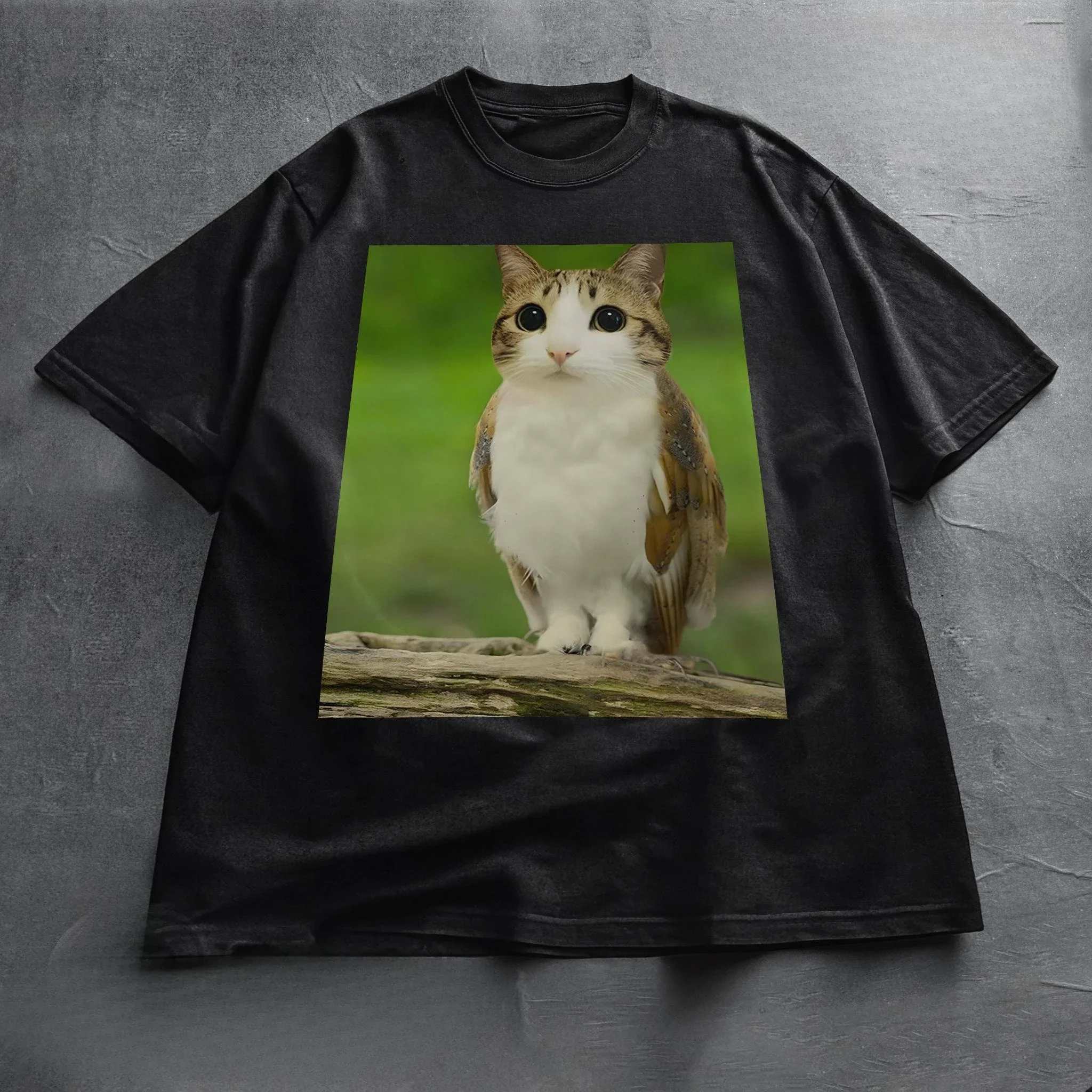 Camiseta de gato Meowl Meme camiseta divertida de gato Meme camiseta de gato y búho Brainrot Meowl camiseta de gatito