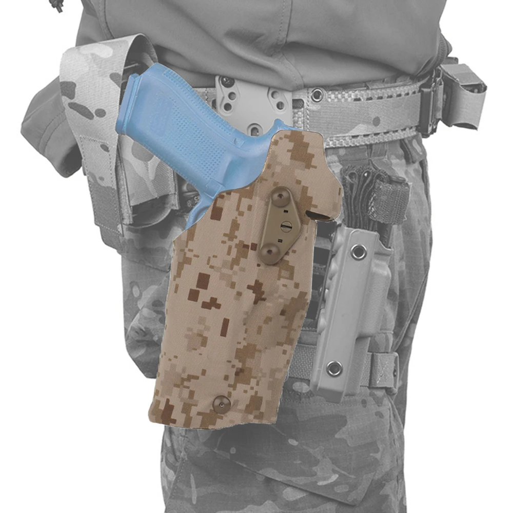6354DO Tactical Pistol Holster Compatible Glock 17 + X300U-A Quick Release ALS Hunting Combat Airsoft Holster Drop Leg Strap Kit