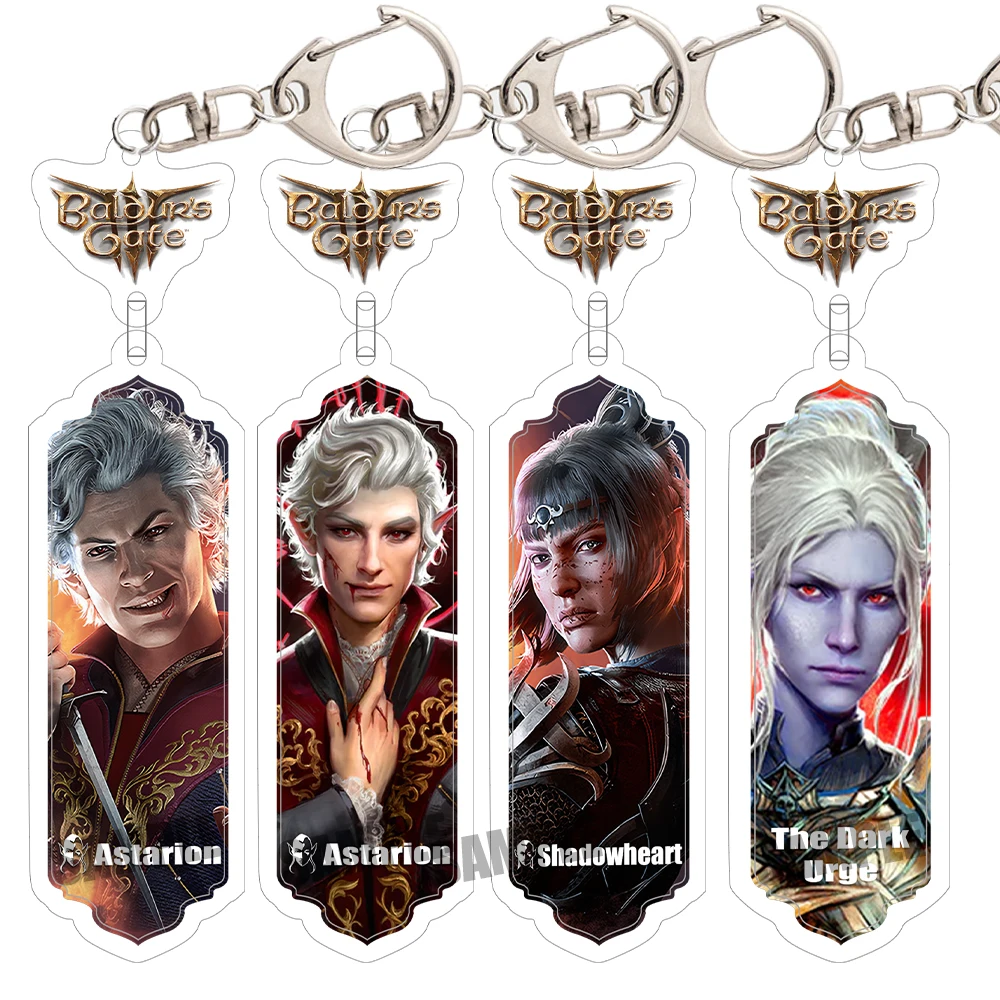 Hot Anime Figures Game Baldur's Gate3 Acrylic Keychain Anime Cosplay Astarion Gale Lae'zel KeyChain Fans Prop Gift Pendant