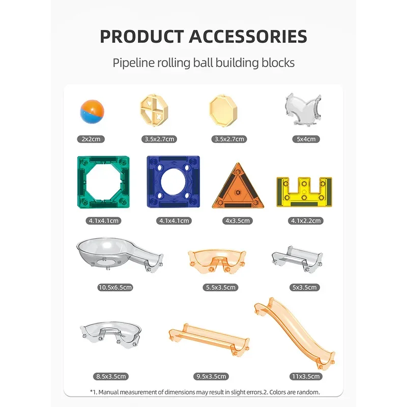 94PCS/160PCS 3D Magnetische Track Bausteine Set Rutsche Bälle Laufen Tracks Puzzle Pipeline Bildung Spielzeug DIY ziegel Kinder Geschenke