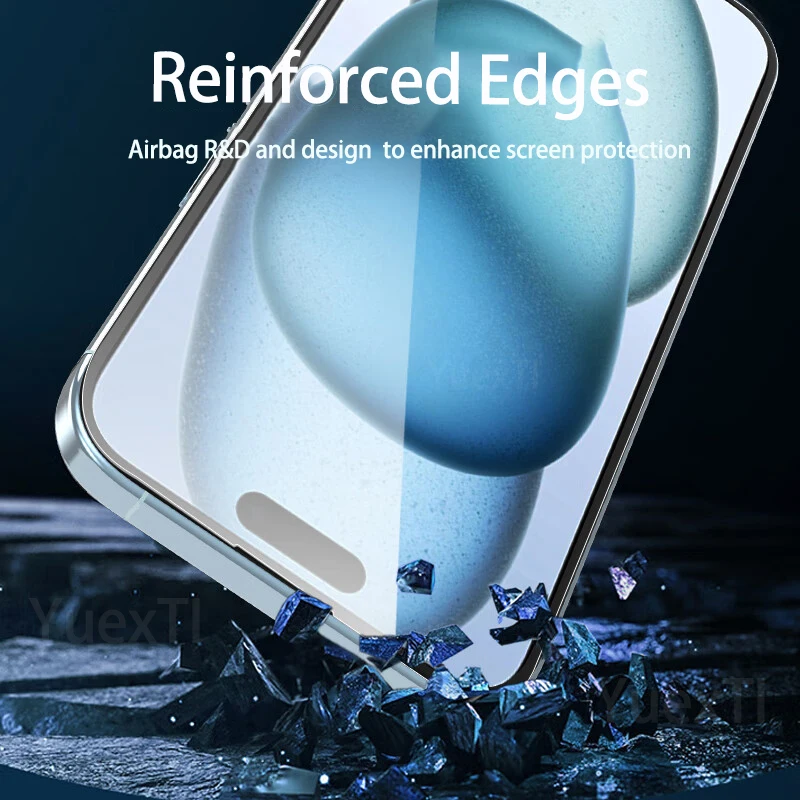 4 Piezas Vidrio Templado de Cobertura Completa para iPhone 11 12 13 14 15 16 Pro Max Protector de Pantalla para iPhone X XR XS Max 7 8 Plus Película de Vidrio 5