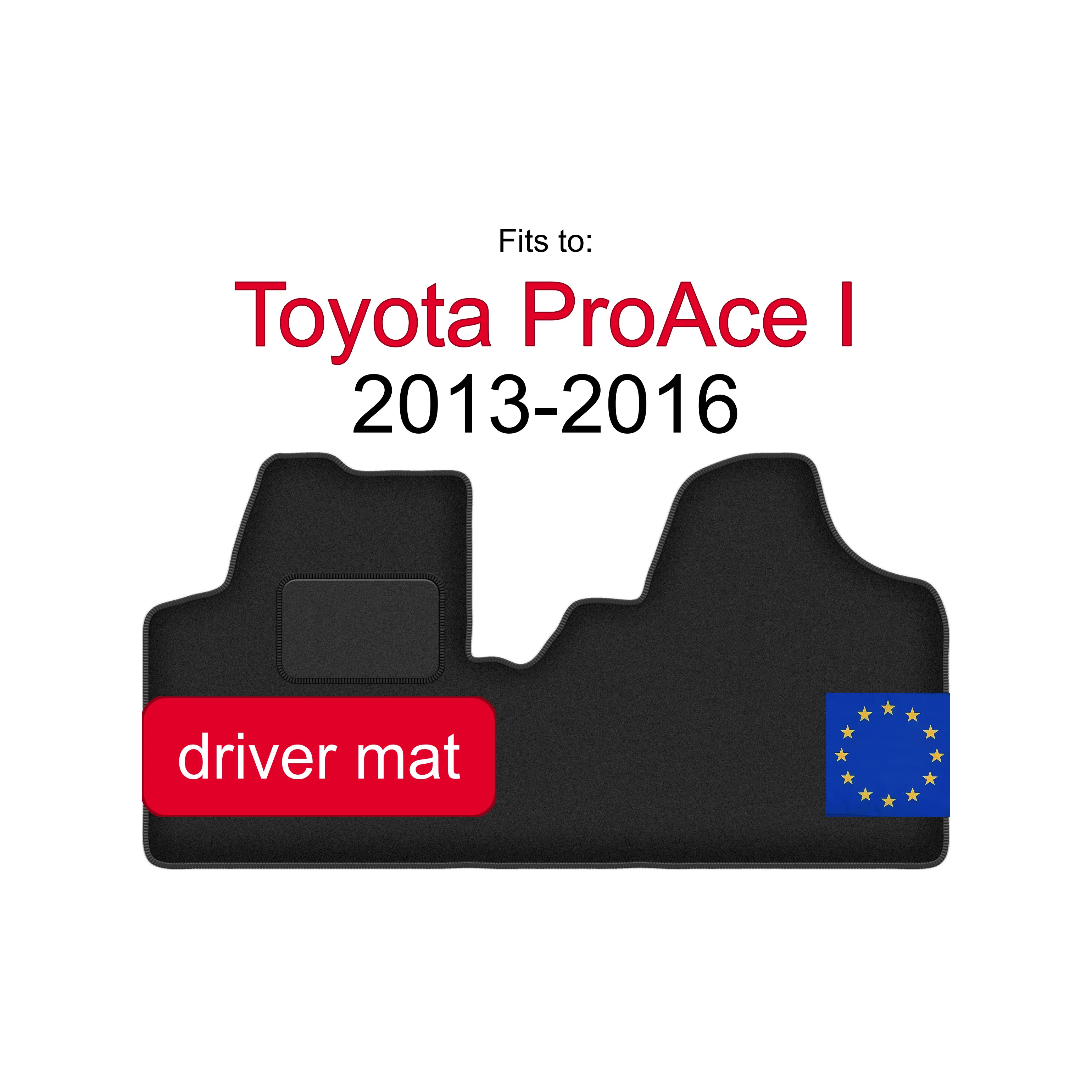 Velour tapijt voor bestuurderszijde voor Citroen Jumpy II bestelauto (2007-2016) - Grafietkleur (1 stuk)