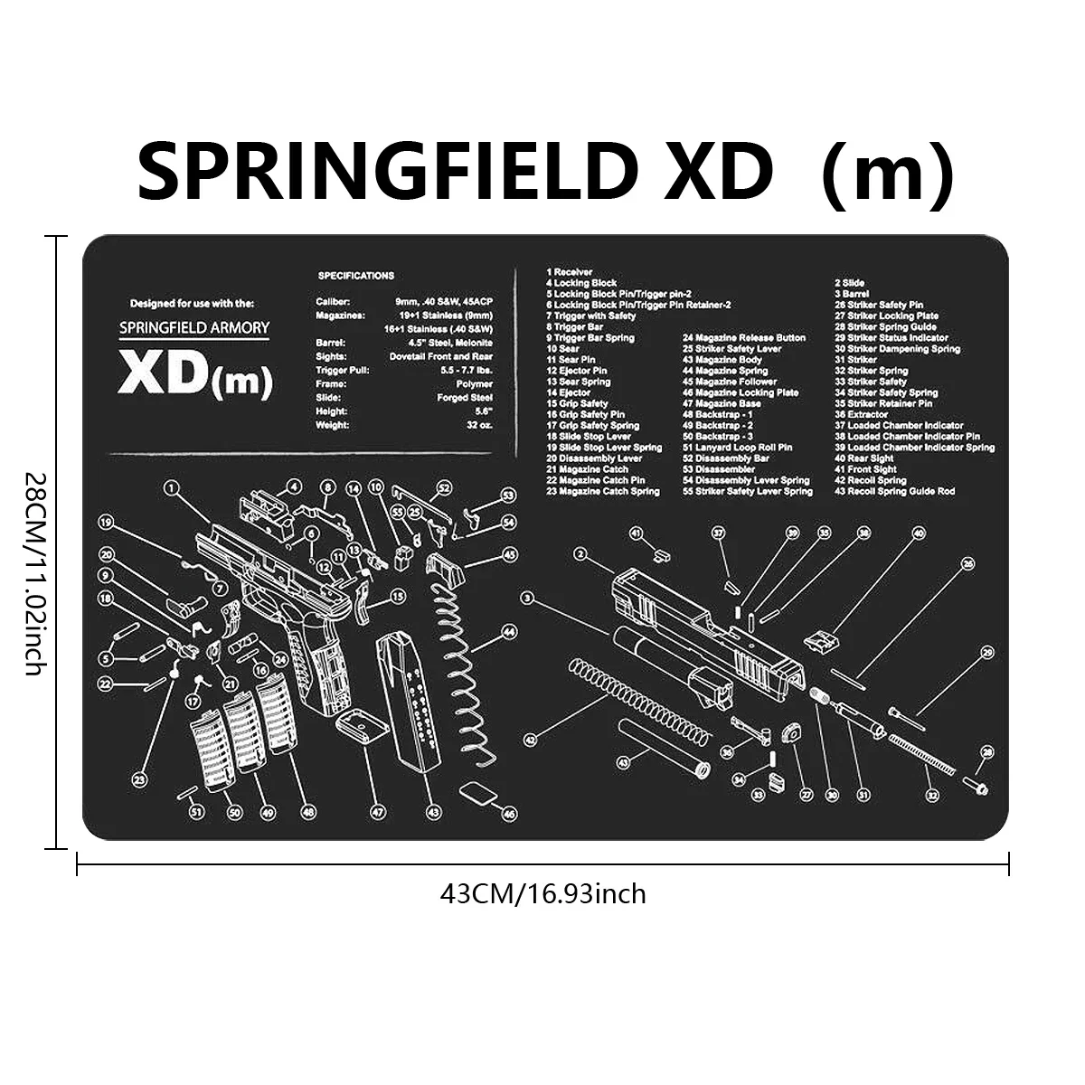 SPRINGFIELD Gun Cleaning Mat Kit Colt 1911 PPQ Beretta SIG SAUER P250 P238 P938 Mauser K98 RUGER SR RUGER LCP HK-P2000 Mouse Pad view 5