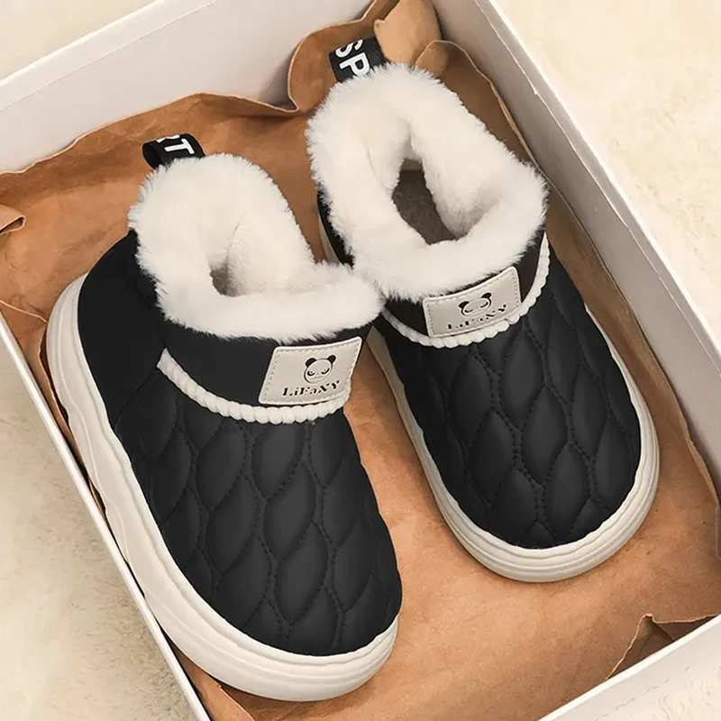 Botas de nieve para niños, moda de invierno, botas antideslizantes para niños, esquí, Color sólido, patrón cálido, zapatos de fondo suave y grueso para niños