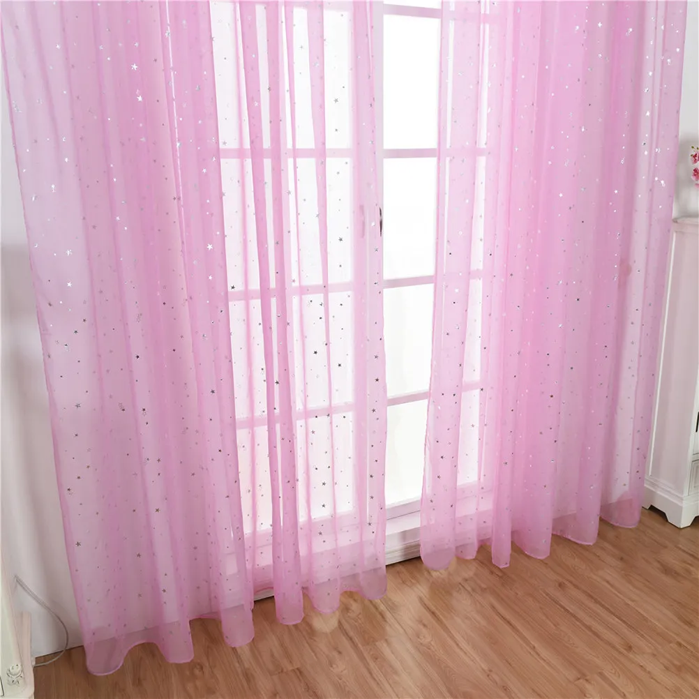 Pink Window Sheer Curtains 100x270cm Voile Curtains for Living Room Bedroom Bathroom Sun Diffusing Sheer Fabric Home Decor