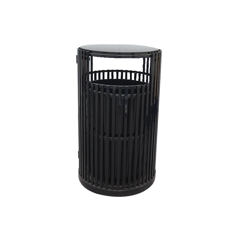 factory OEM outdoor round large modern trash can galvanized steel waste container bin recycling bin