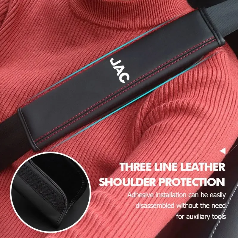Car Seat Belt Cover Shoulder Pad Harness Guard Auto Decor Accessories For JAC JS4 JS6 J7 JS8 Pro E30X RF8 J3 J5 S2 2