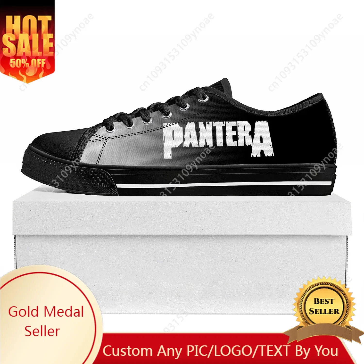 

Pantera Metal Band Pop Low Top High Quality Sneakers Mens Womens Teenager Canvas Sneaker Prode Casual Couple Shoes Custom Shoe