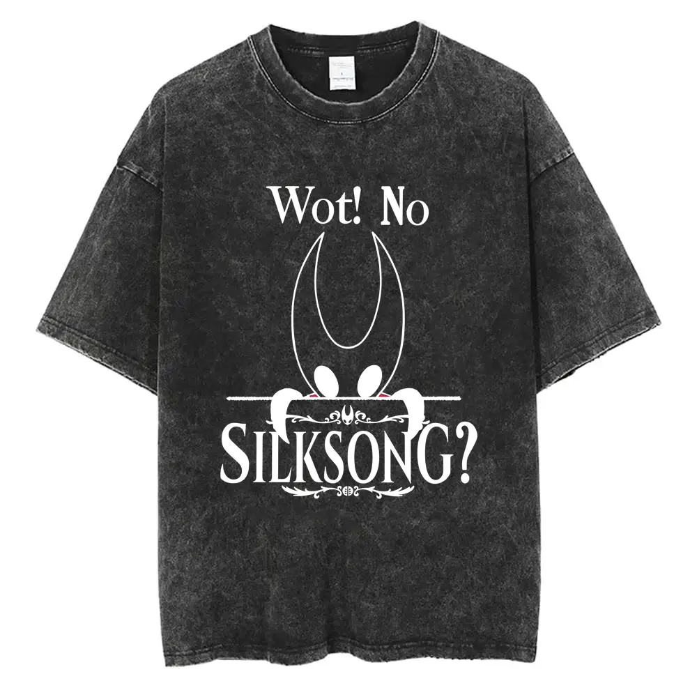

Limited Game Hollow Knight Washed Vintage T Shirt Men Women Clothing Casual Oversized T-shirts Male High Quality Cotton T Shirts