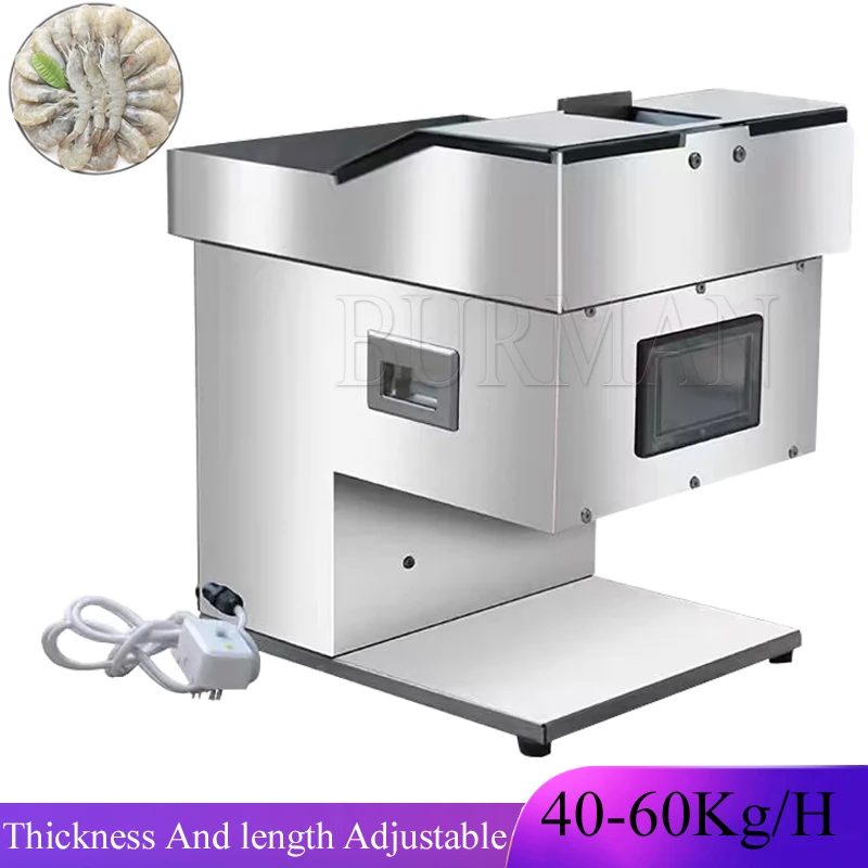 

Stainless Steel Electric Tiger Prawn Hairy Shrimp Back Cutter Shrimp Iine Removing Machine