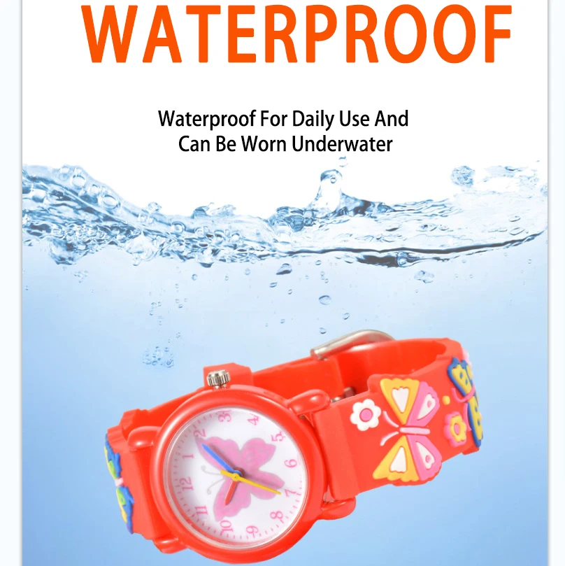 UTHAI CQ188 Orologio per bambini alla moda serie di cartoni animati farfalla 3D cinturino in cartone animato orologio al quarzo orologio anime orologio da regalo per bambini