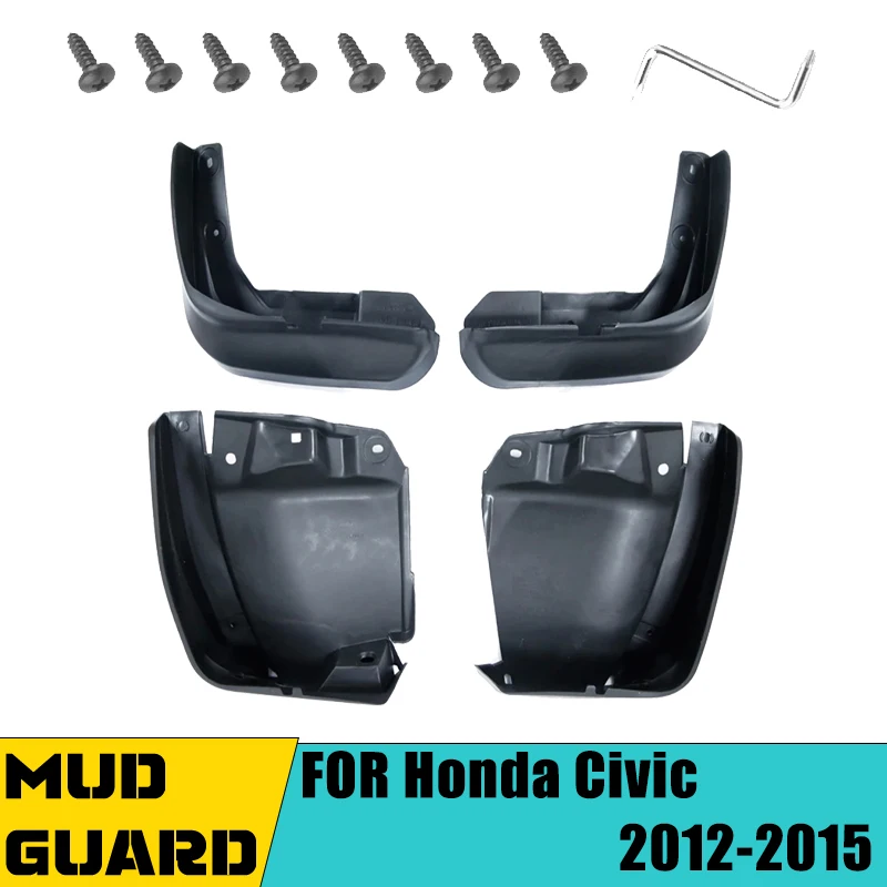 

4 PCS Car Mudguard Mud Flaps For Honda Civic 9 FB 2012-2015 2013 2014 Sedan Saloon ABS Auto Splash Guard Rear Fender Accessories