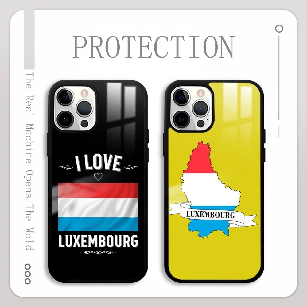 Luxembourg Flag Pattern Phone Case For IPhone 16 15 14 13 12 11 Pro Xs Max Mini Plus Celulares Hard Funda