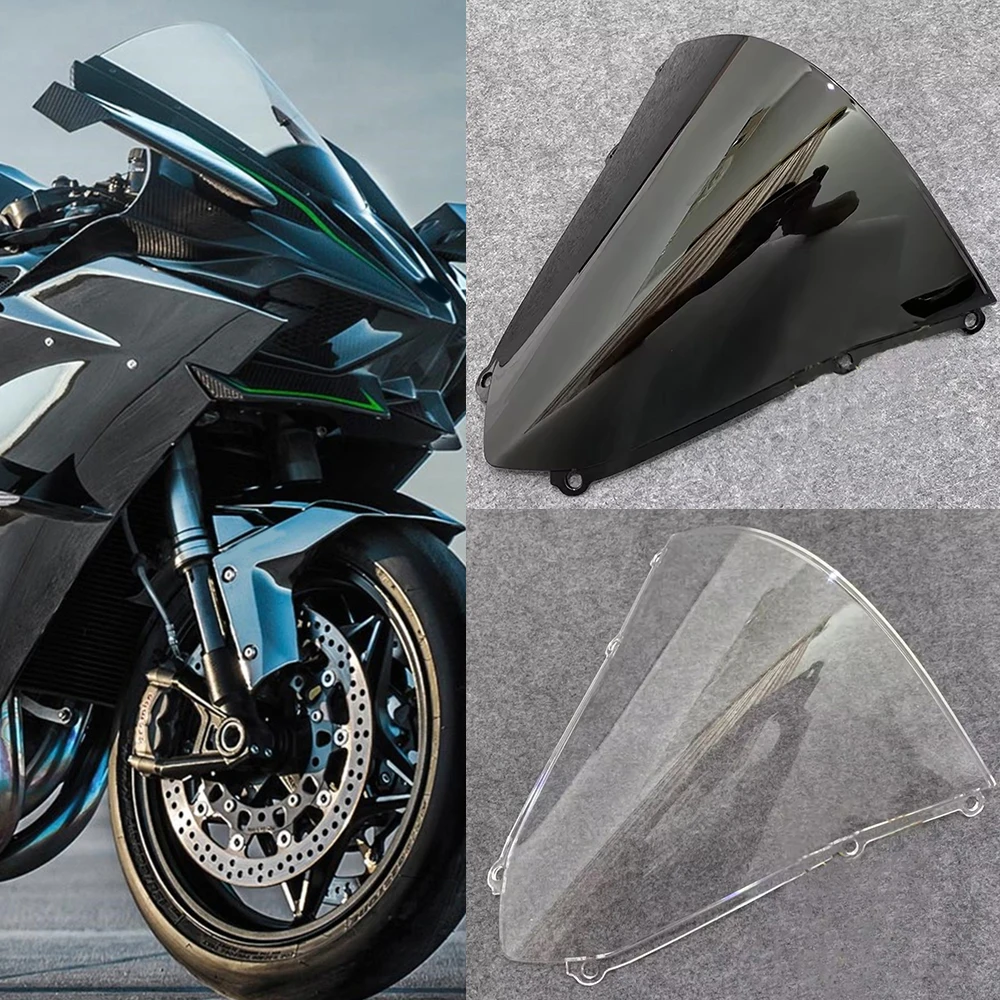 

For Kawasaki H2 H2R H2SX 2015 -2023 Motorcycle Windscreen Screen Wind Deflectors Screen Double Bubble Windshield Fairing Cover